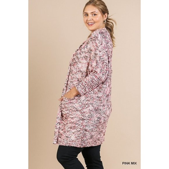 Umgee Pink Tweed Cardigan Sweater - Picture 4 of 4